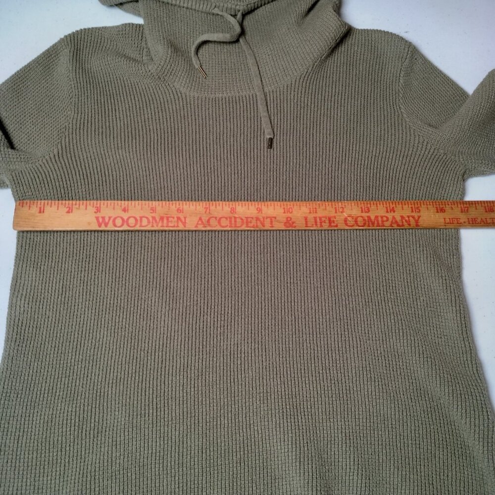 Lauren Ralph Lauren Shirt Women Medium High Neck Army Green Waffle Knit Top - Picture 3 of 13